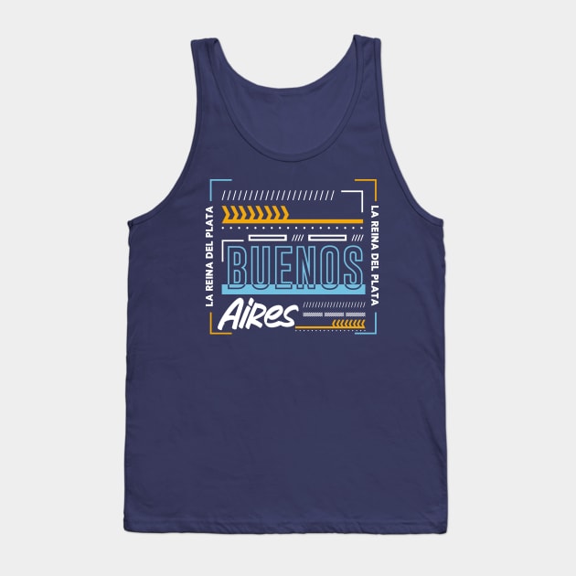 Retro Buenos Aires Argentina Word Art Argentine Pride Tank Top by Now Boarding